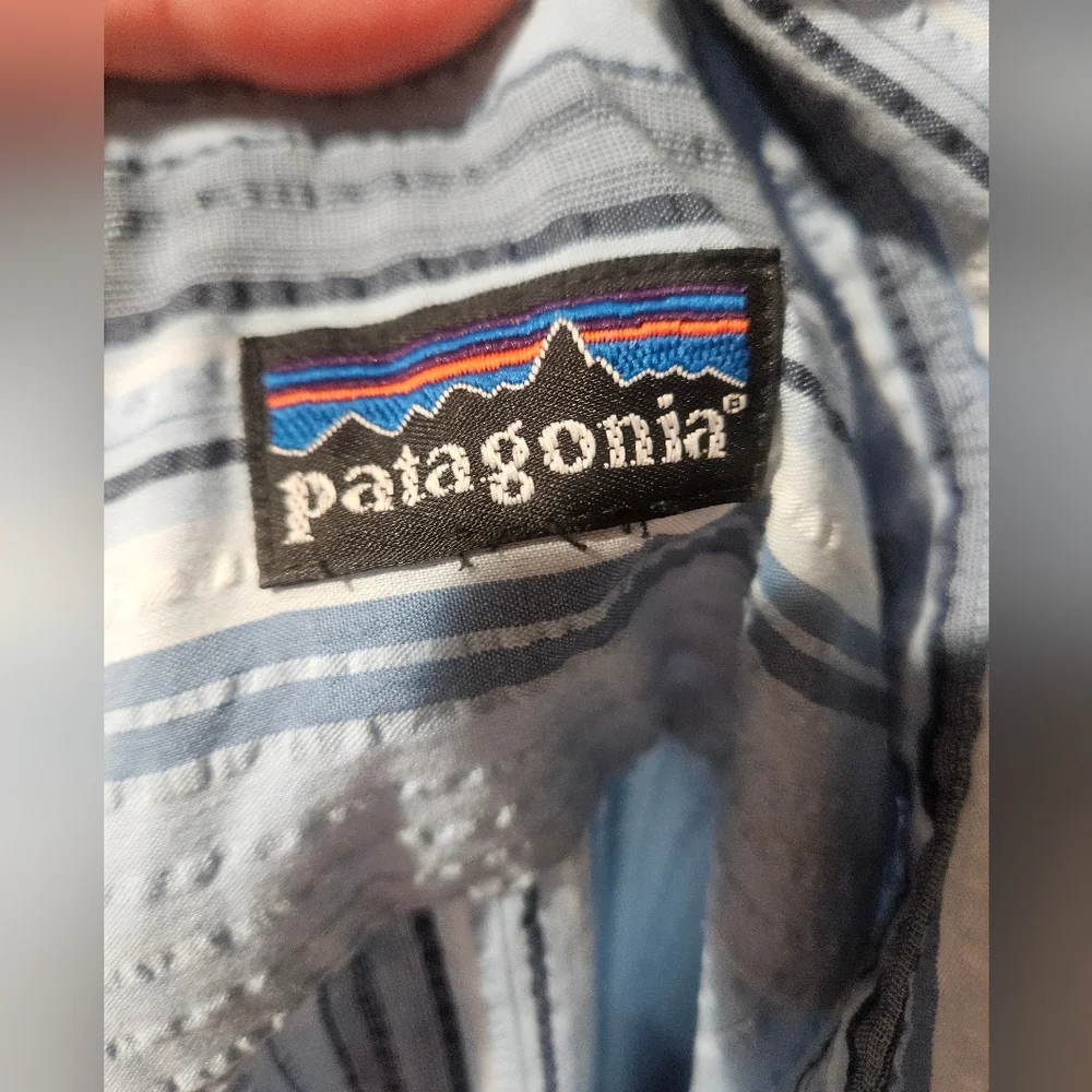PATAGONIA Men’s Short Sleeve Puckerware Shirt Blue Multi– Size XL - Picture 2 of 15